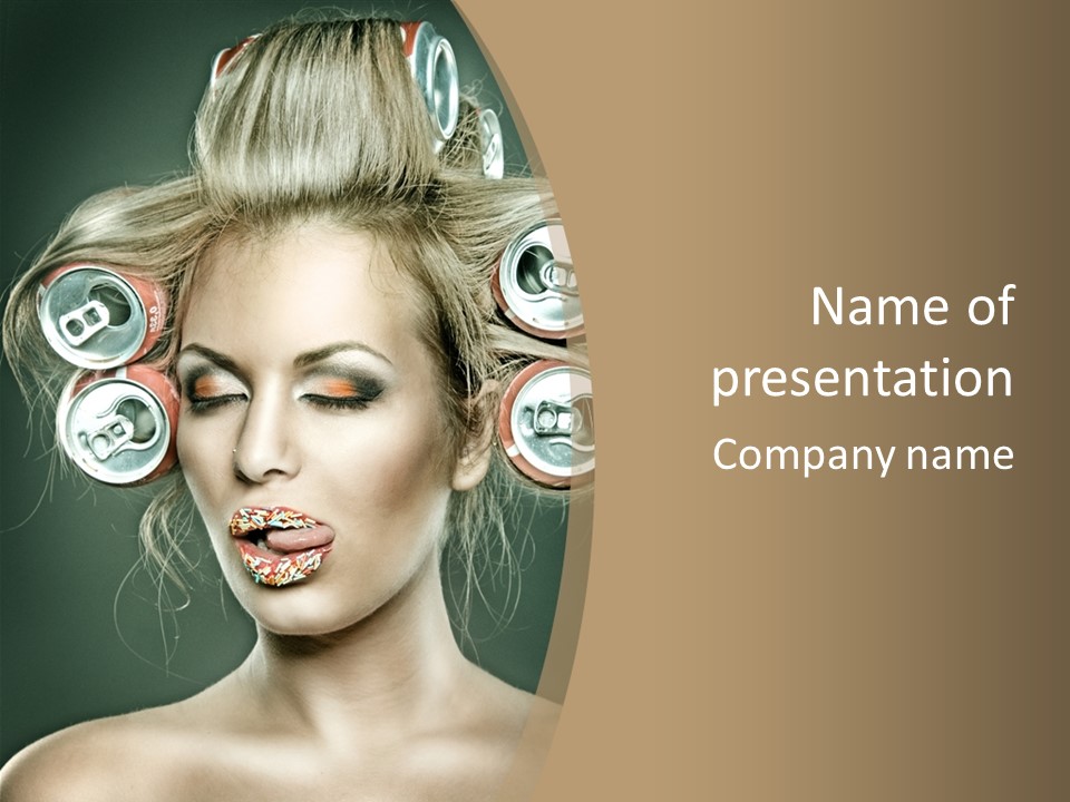 Cans In Hair PowerPoint Template