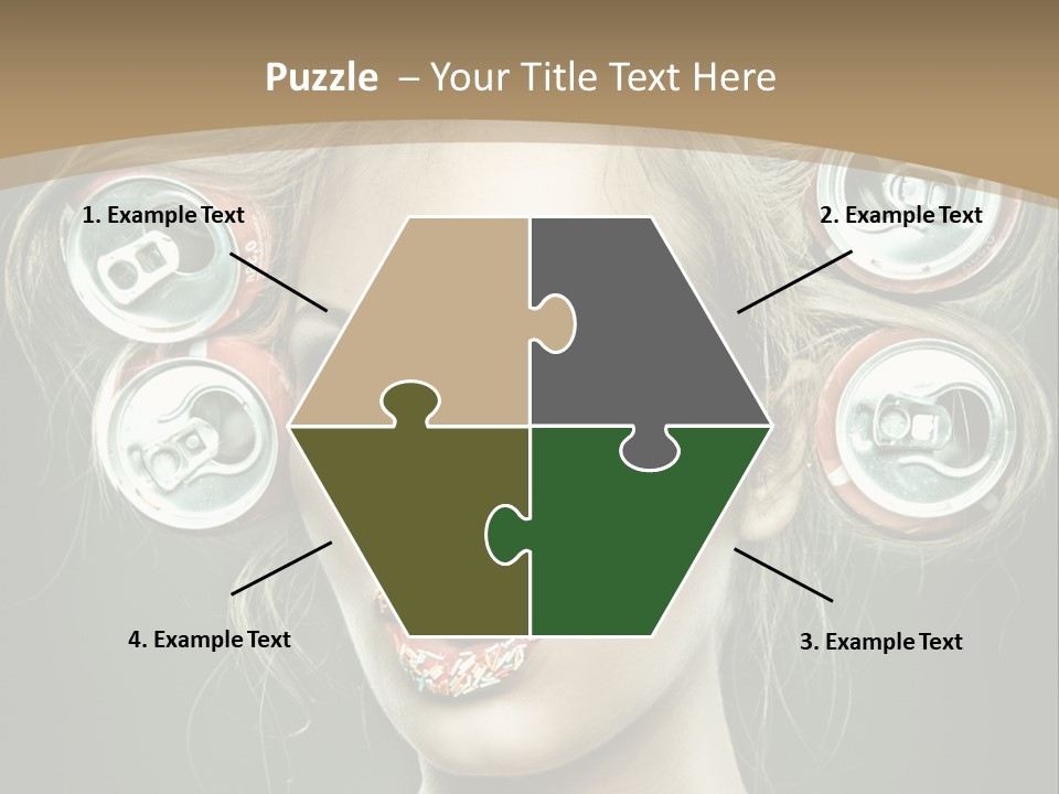 Cans In Hair PowerPoint Template