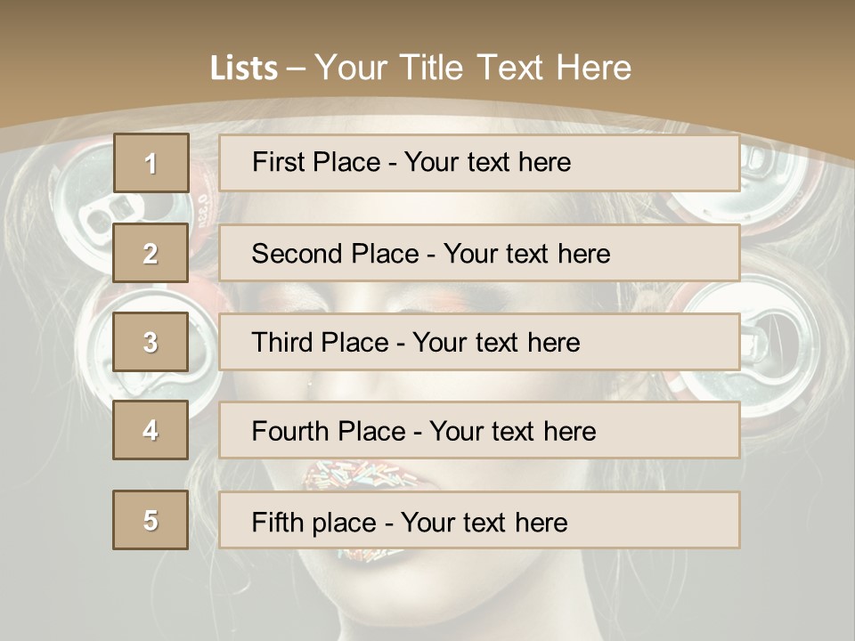 Cans In Hair PowerPoint Template