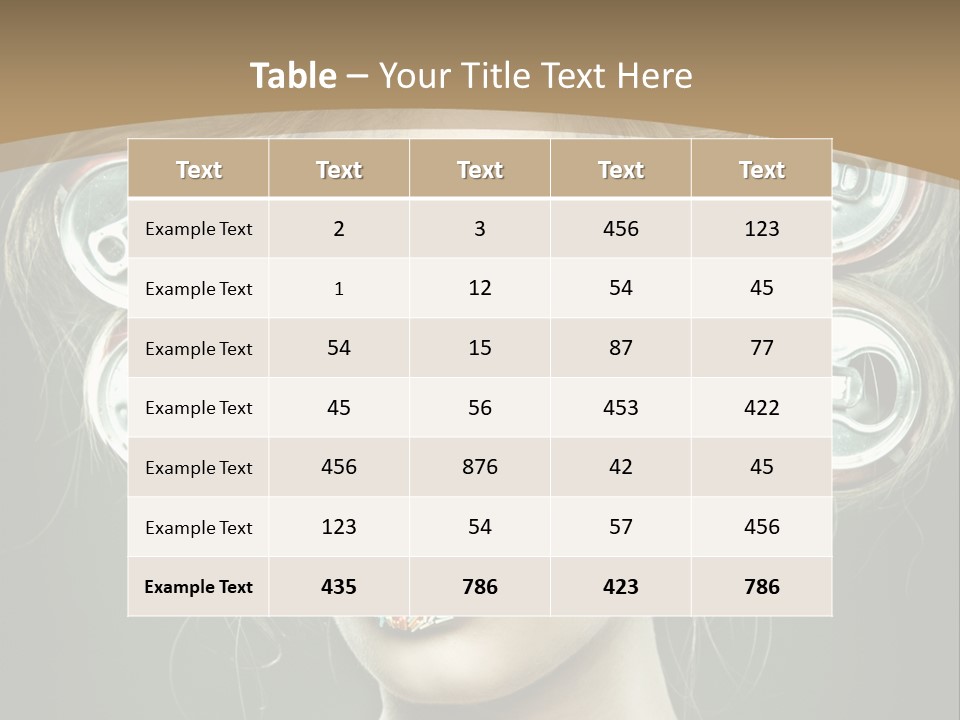 Cans In Hair PowerPoint Template