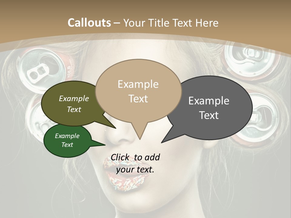Cans In Hair PowerPoint Template