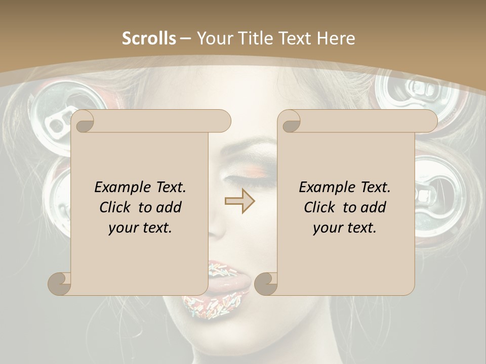 Cans In Hair PowerPoint Template