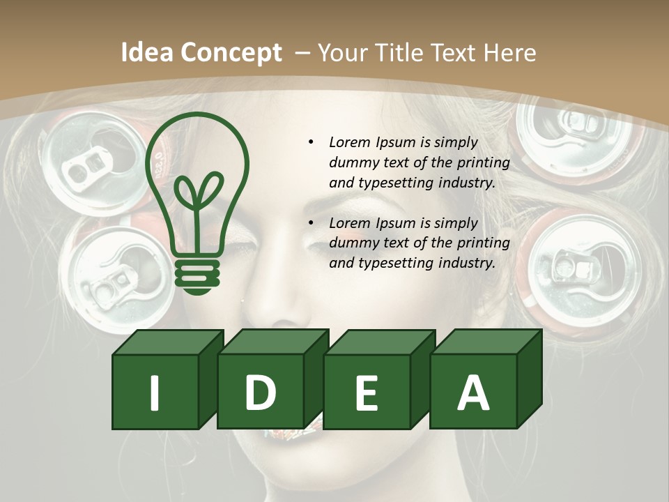 Cans In Hair PowerPoint Template