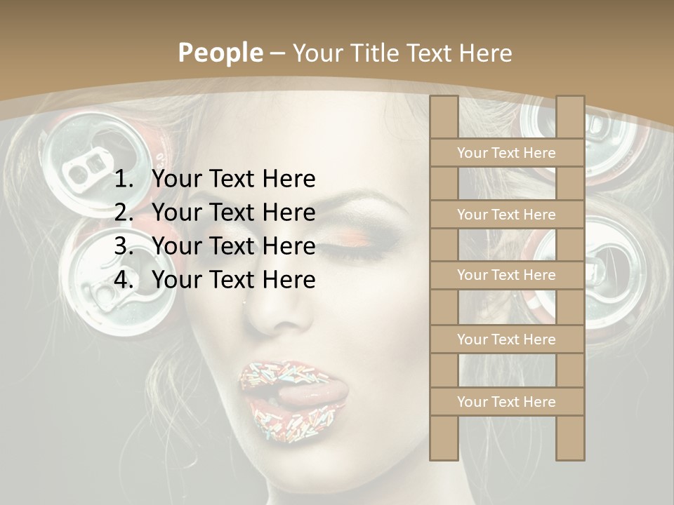 Cans In Hair PowerPoint Template