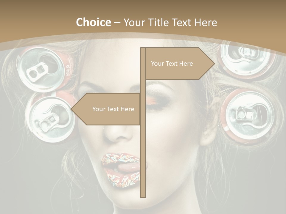 Cans In Hair PowerPoint Template
