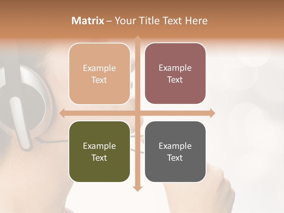 Girl With Headphones PowerPoint Template