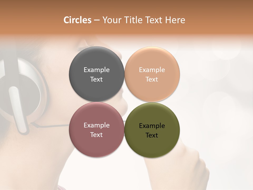 Girl With Headphones PowerPoint Template