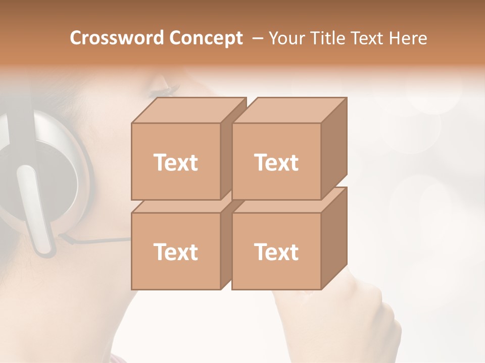 Girl With Headphones PowerPoint Template