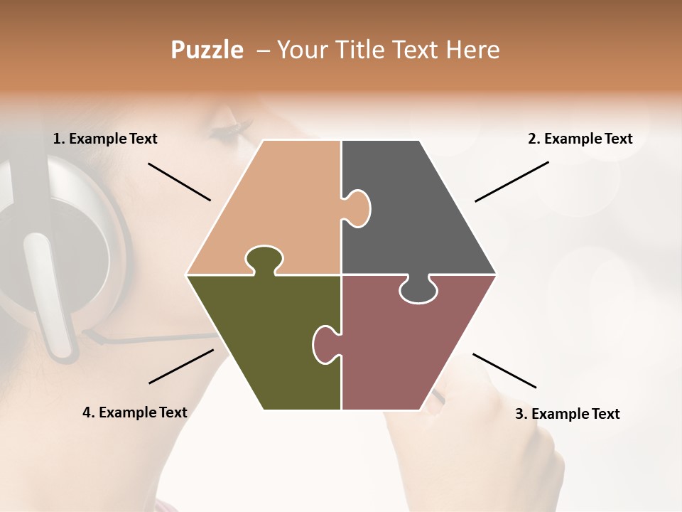 Girl With Headphones PowerPoint Template