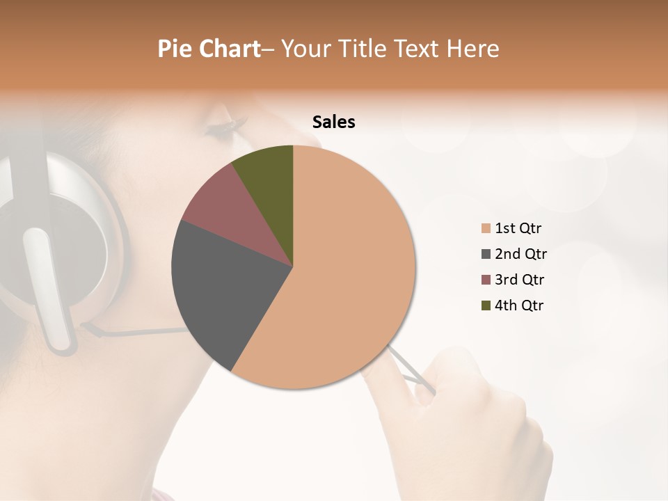 Girl With Headphones PowerPoint Template