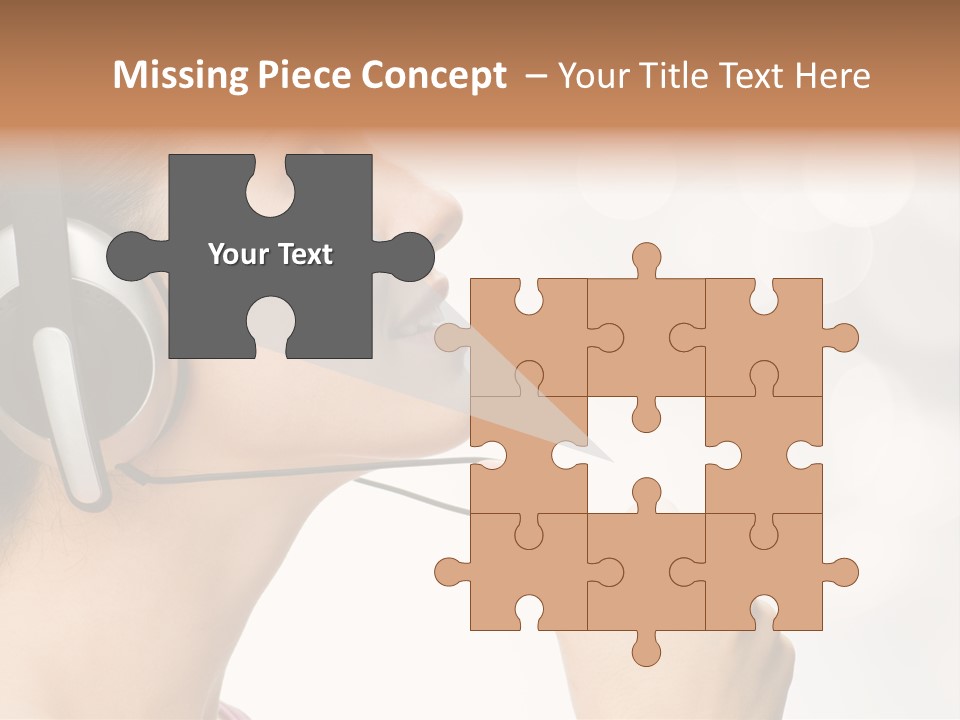 Girl With Headphones PowerPoint Template