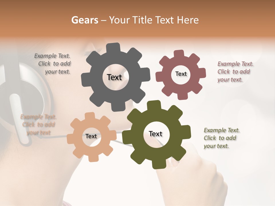 Girl With Headphones PowerPoint Template