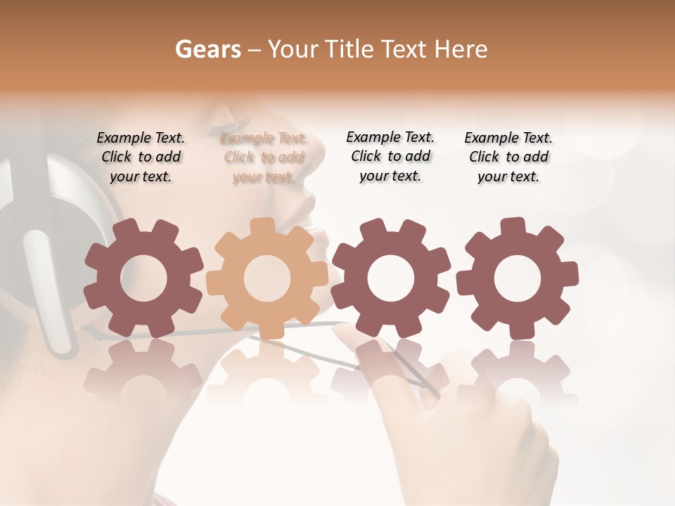 Girl With Headphones PowerPoint Template