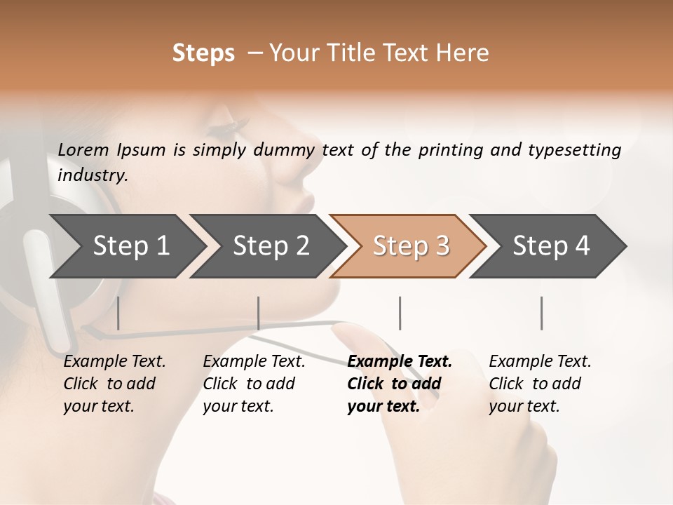 Girl With Headphones PowerPoint Template