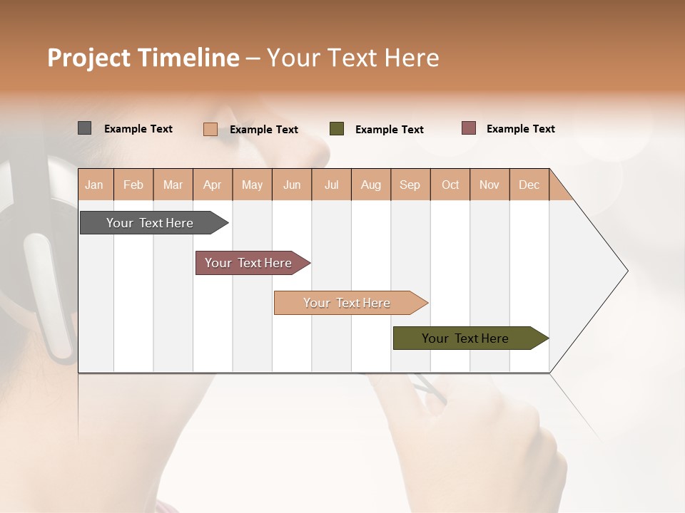 Girl With Headphones PowerPoint Template