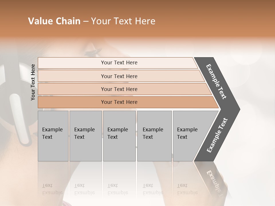 Girl With Headphones PowerPoint Template