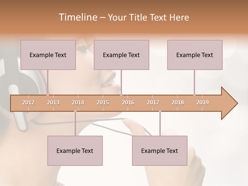 Girl With Headphones PowerPoint Template
