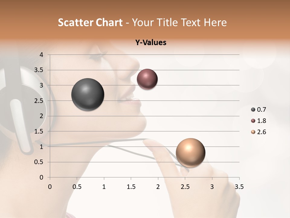 Girl With Headphones PowerPoint Template