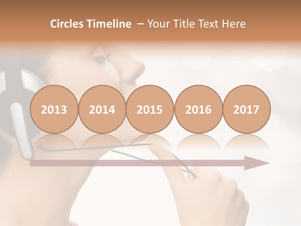 Girl With Headphones PowerPoint Template