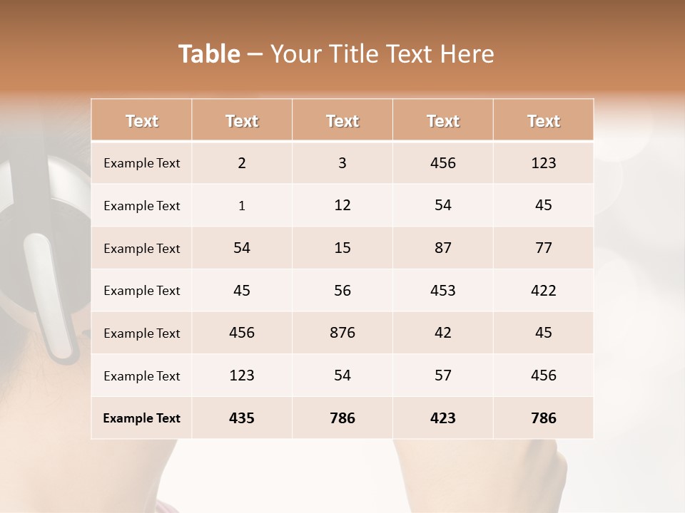 Girl With Headphones PowerPoint Template