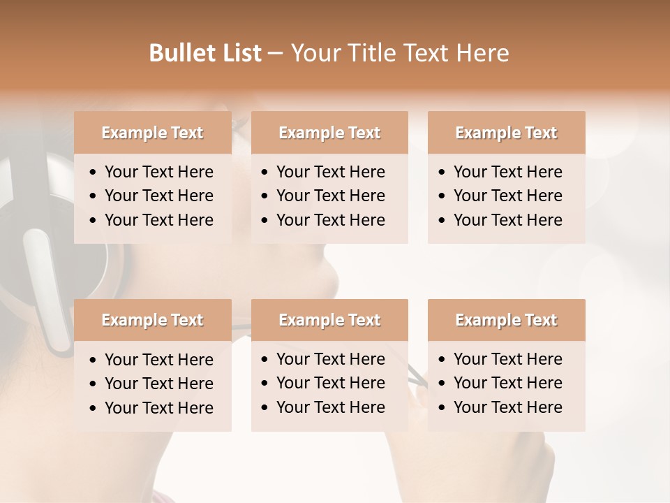 Girl With Headphones PowerPoint Template