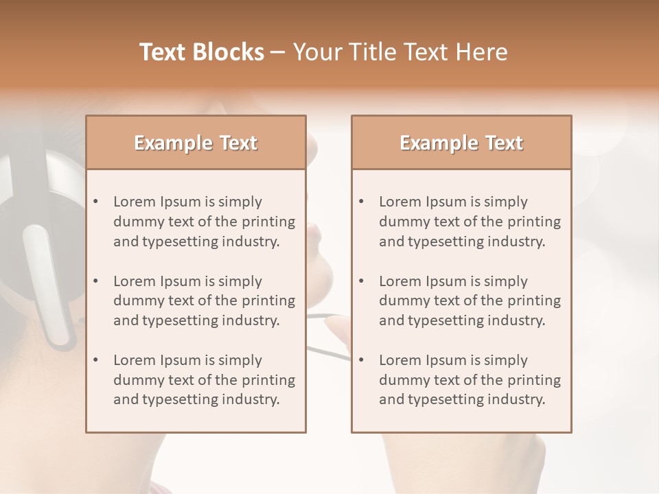 Girl With Headphones PowerPoint Template