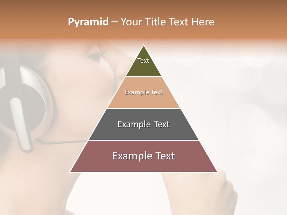 Girl With Headphones PowerPoint Template