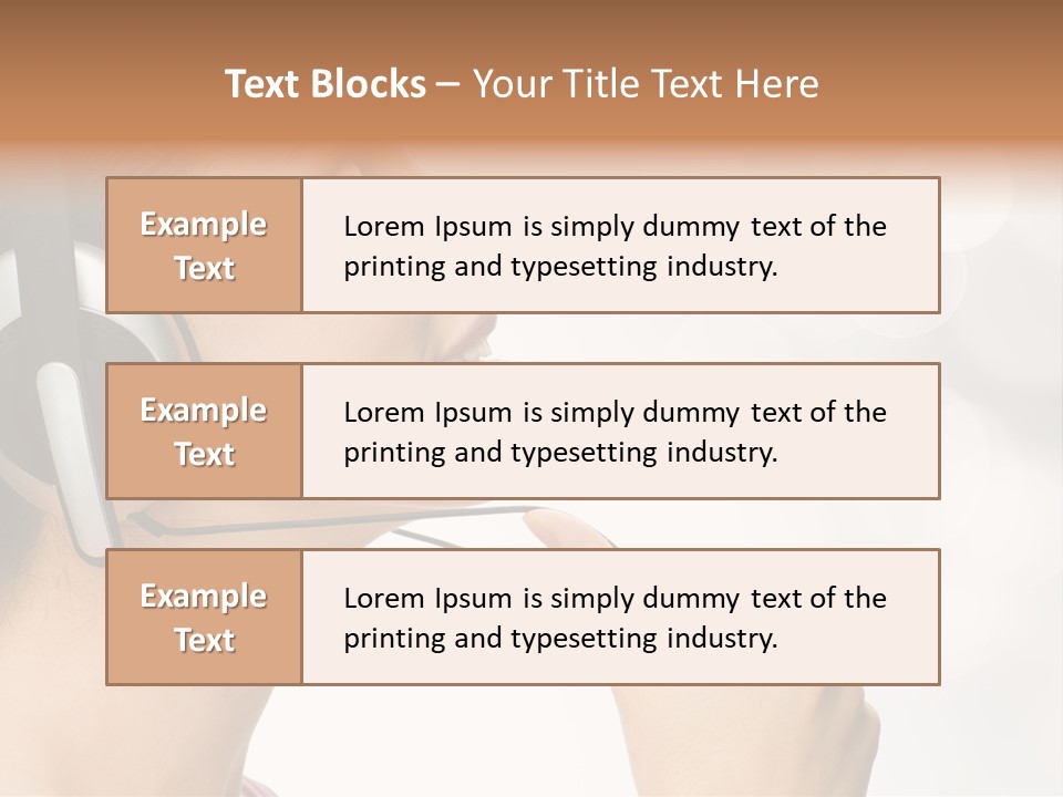 Girl With Headphones PowerPoint Template