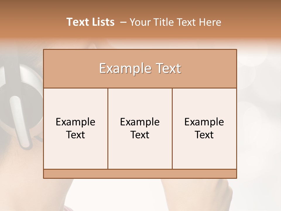 Girl With Headphones PowerPoint Template