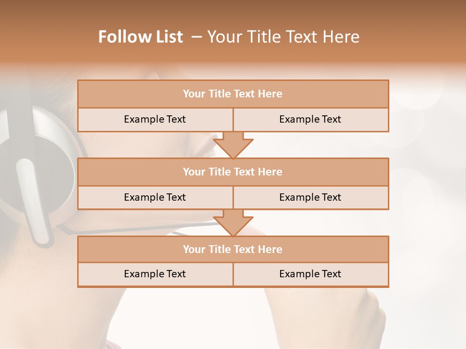 Girl With Headphones PowerPoint Template