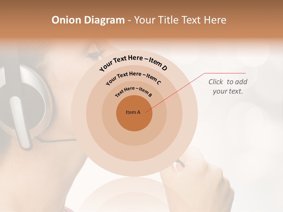 Girl With Headphones PowerPoint Template