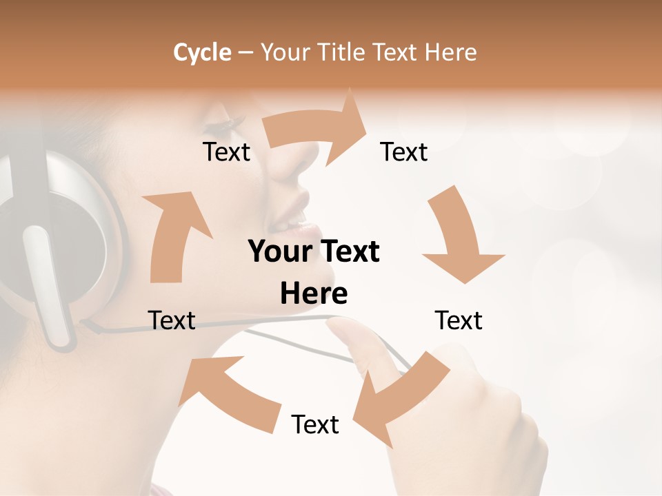 Girl With Headphones PowerPoint Template