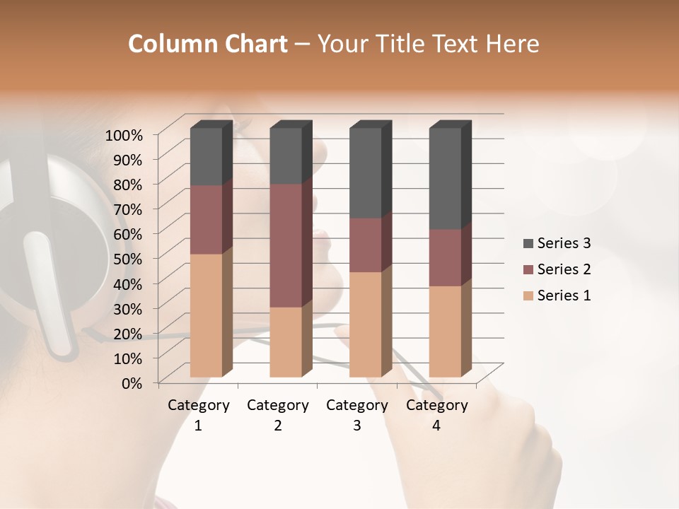 Girl With Headphones PowerPoint Template