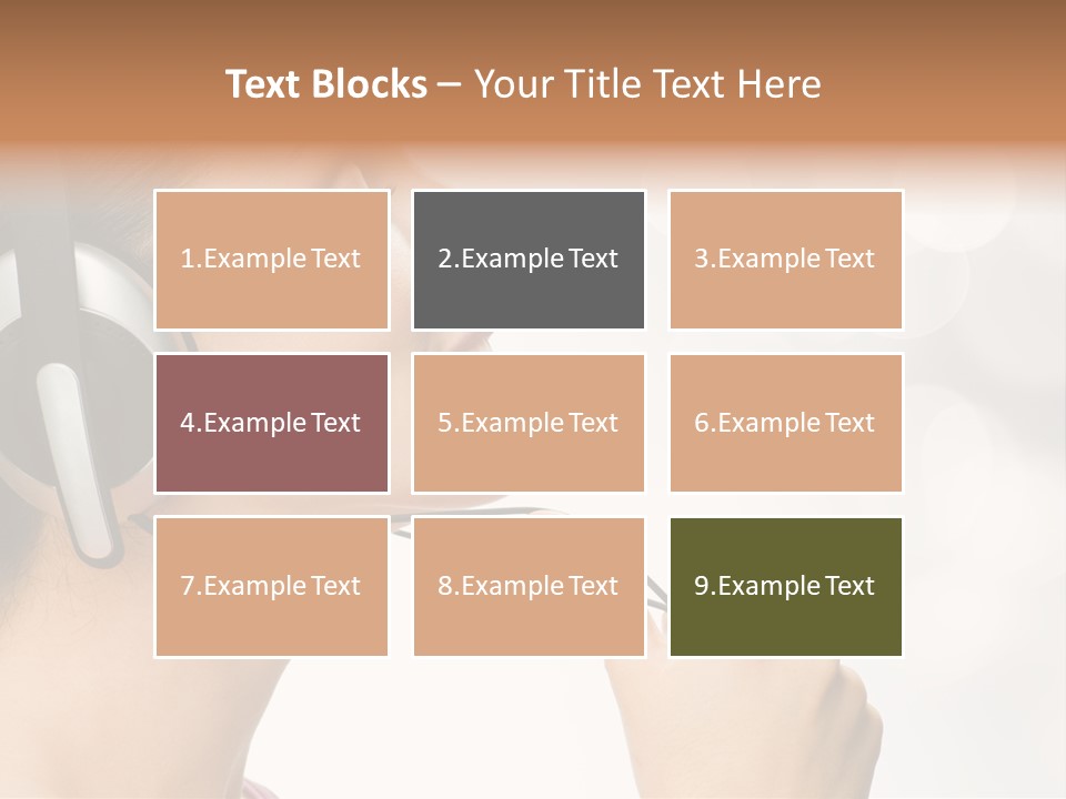 Girl With Headphones PowerPoint Template