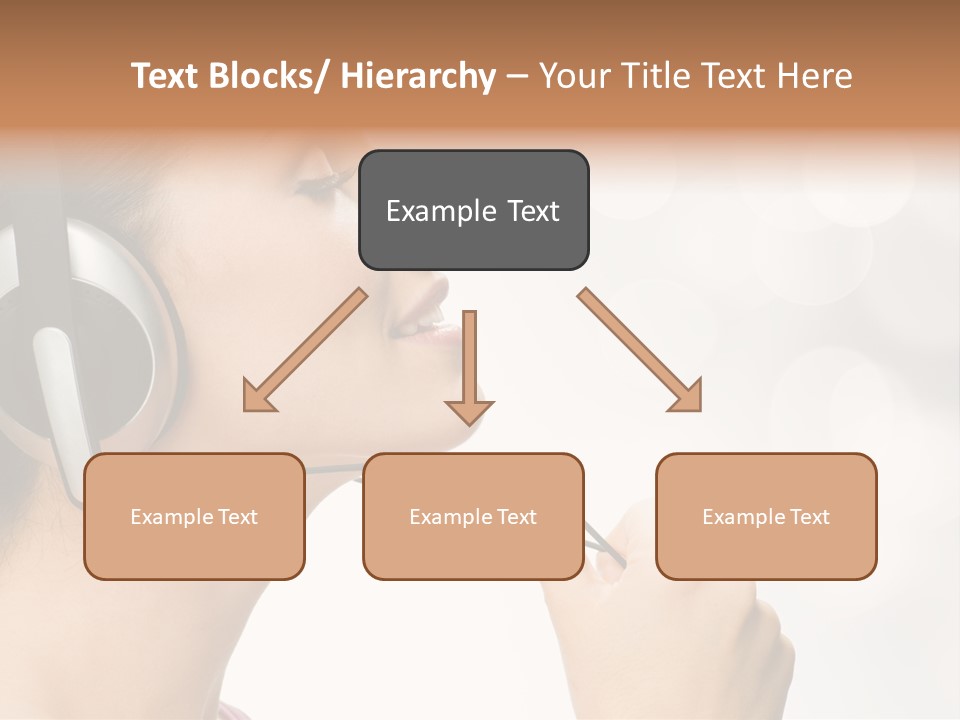 Girl With Headphones PowerPoint Template