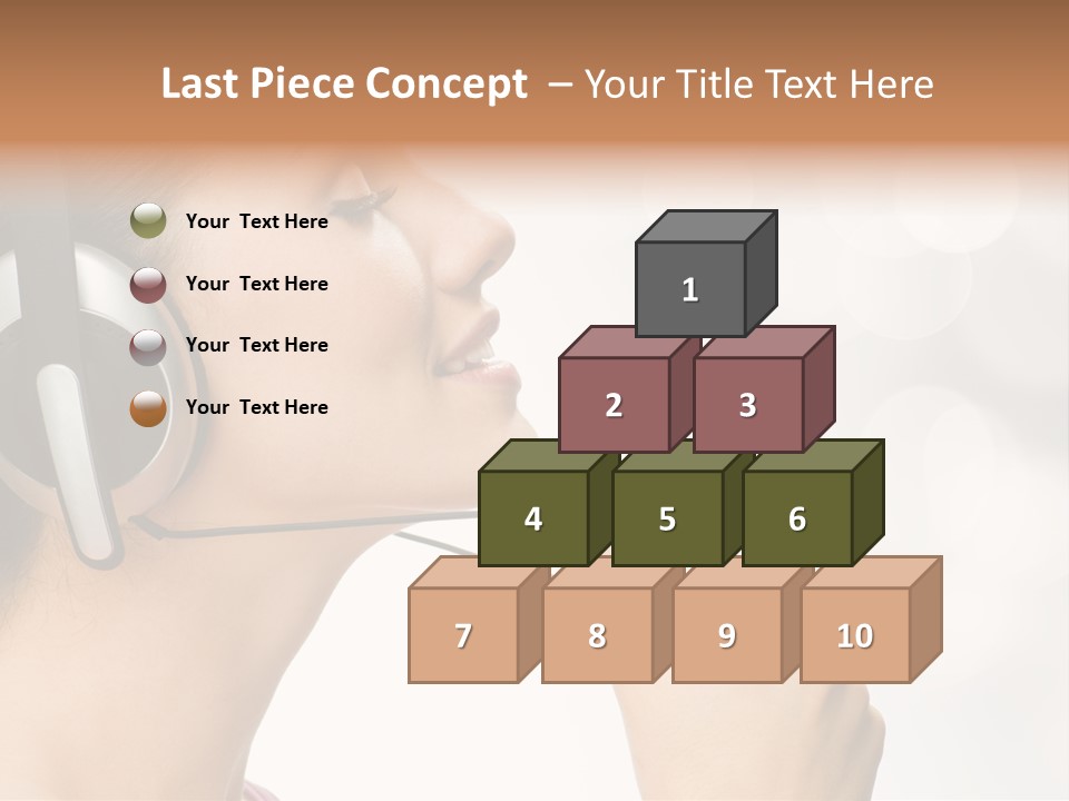 Girl With Headphones PowerPoint Template