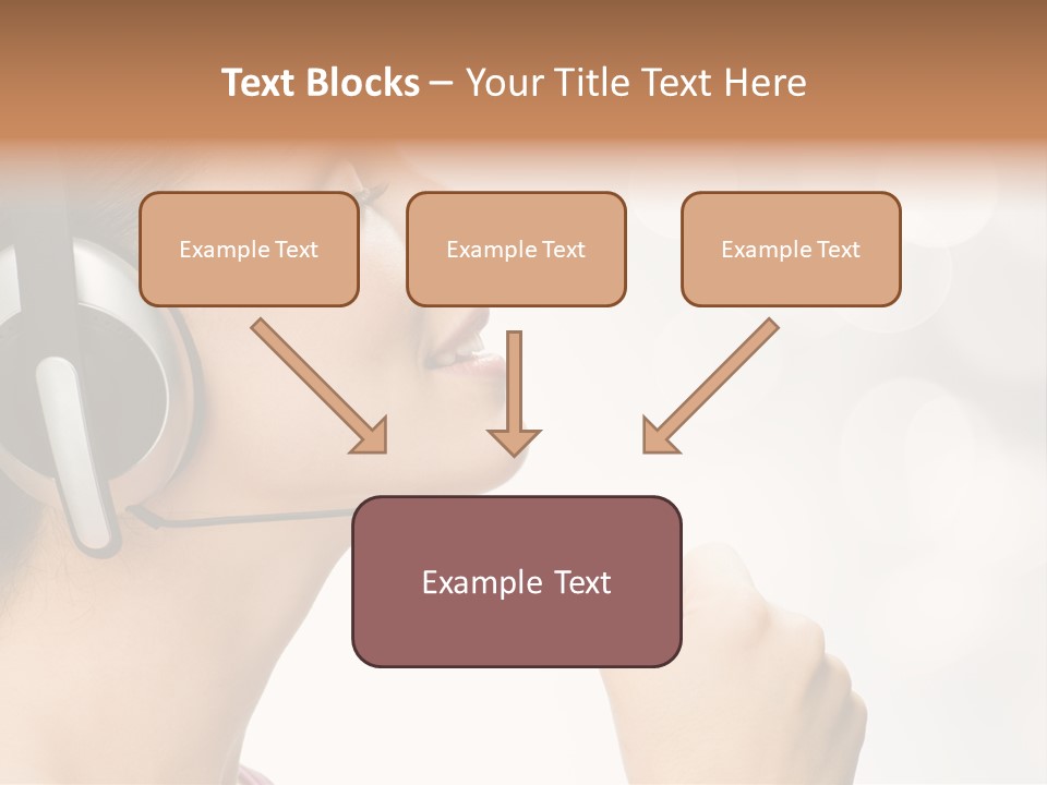 Girl With Headphones PowerPoint Template