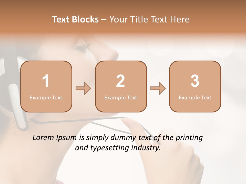 Girl With Headphones PowerPoint Template