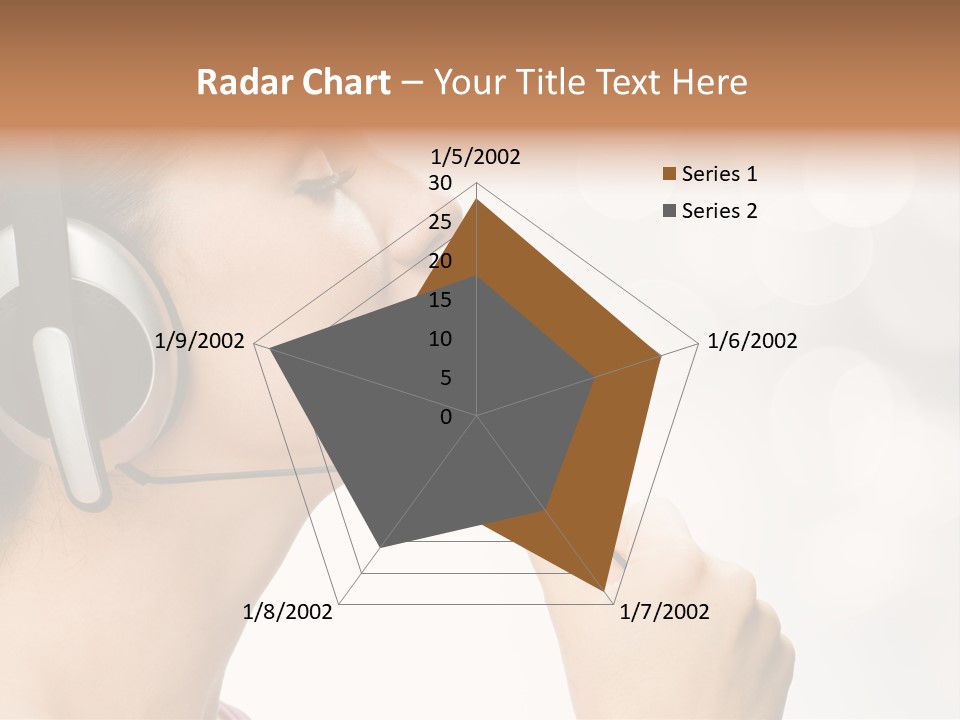 Girl With Headphones PowerPoint Template