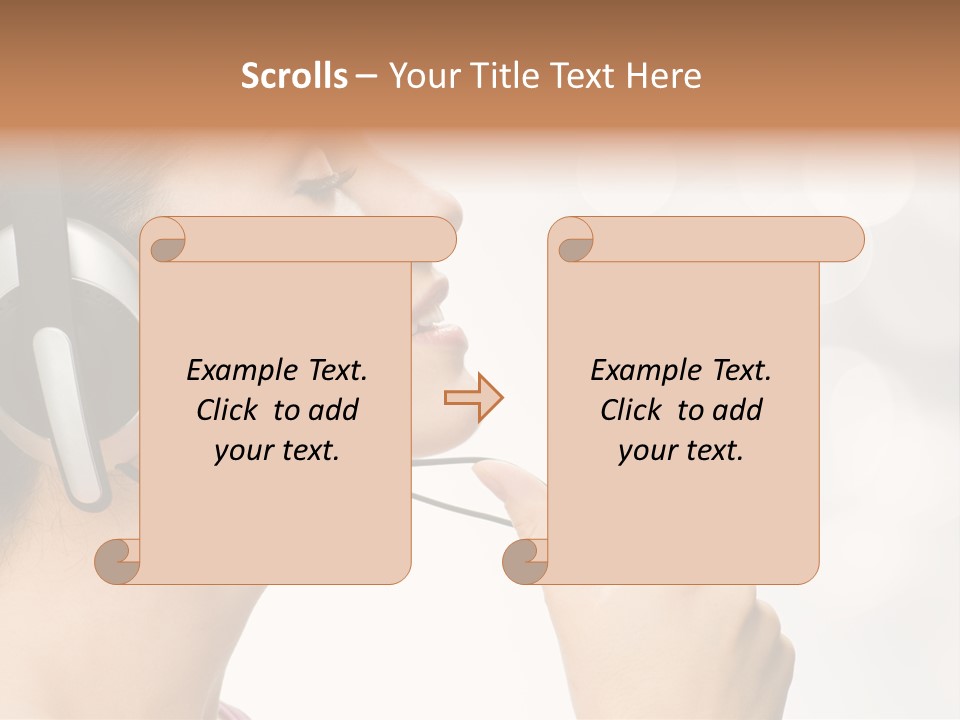 Girl With Headphones PowerPoint Template