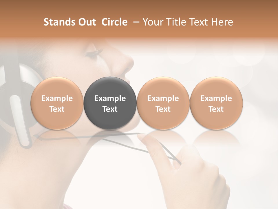 Girl With Headphones PowerPoint Template