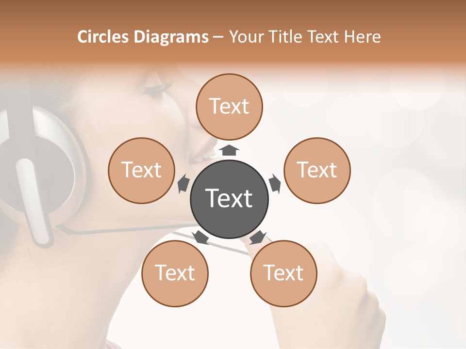 Girl With Headphones PowerPoint Template