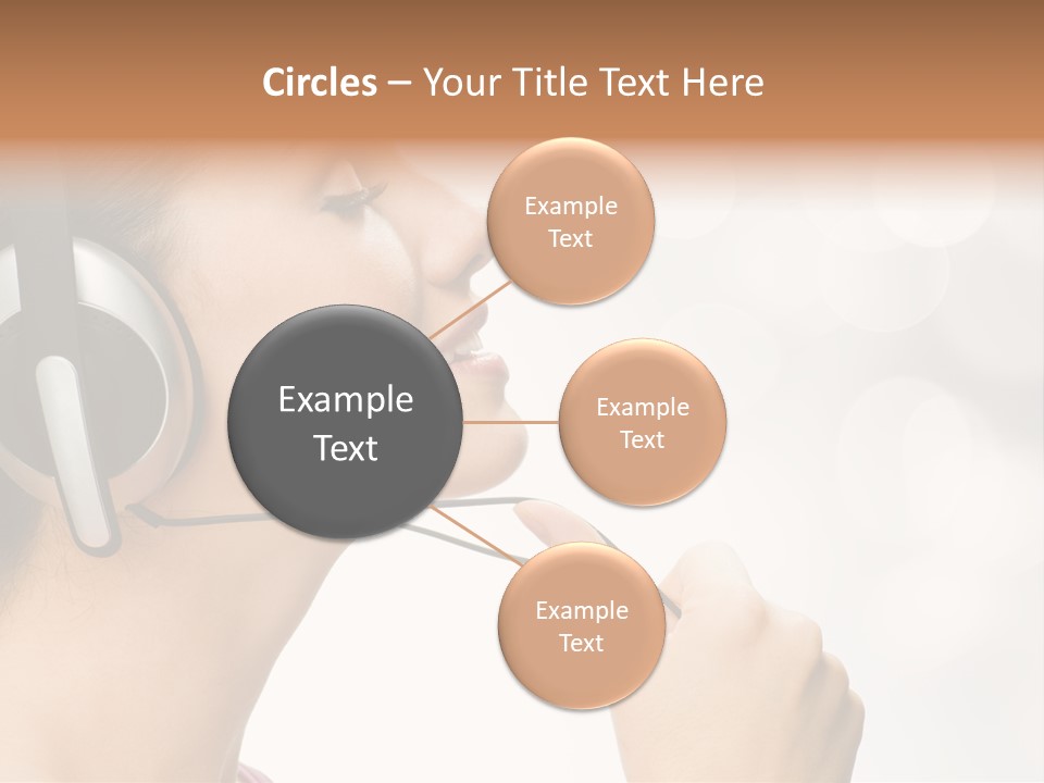 Girl With Headphones PowerPoint Template