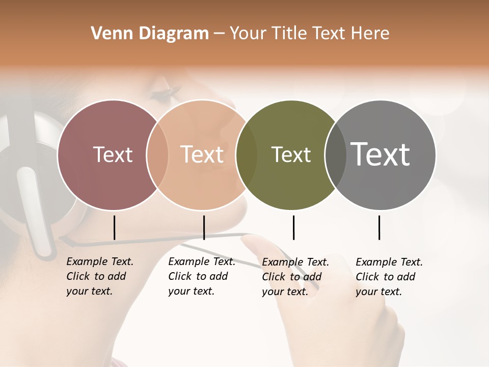 Girl With Headphones PowerPoint Template