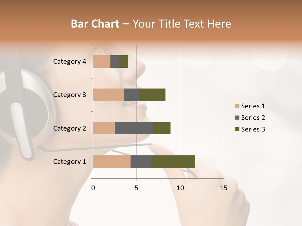 Girl With Headphones PowerPoint Template