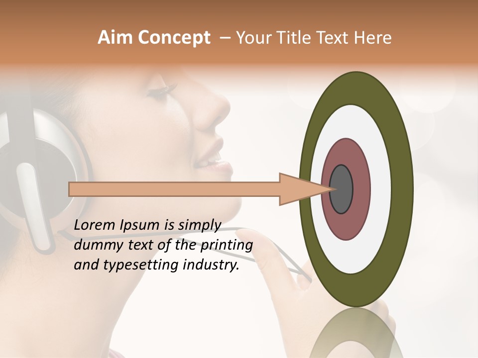 Girl With Headphones PowerPoint Template