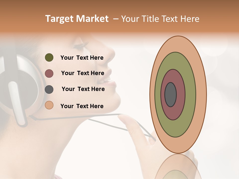 Girl With Headphones PowerPoint Template