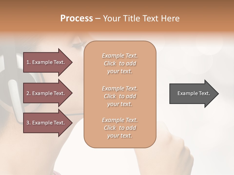 Girl With Headphones PowerPoint Template