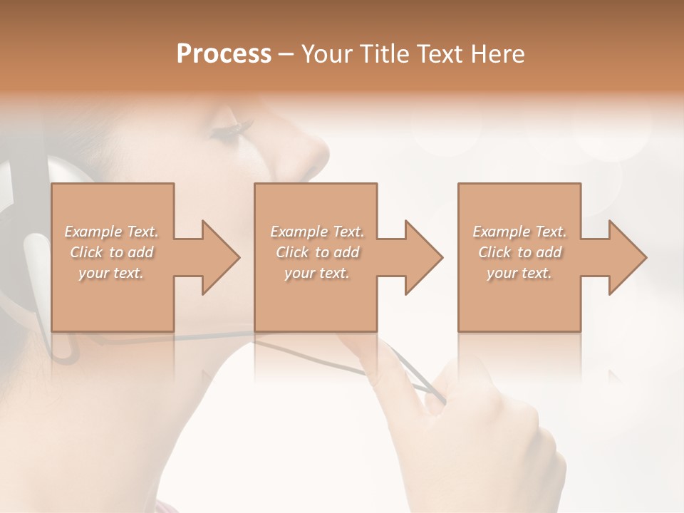 Girl With Headphones PowerPoint Template