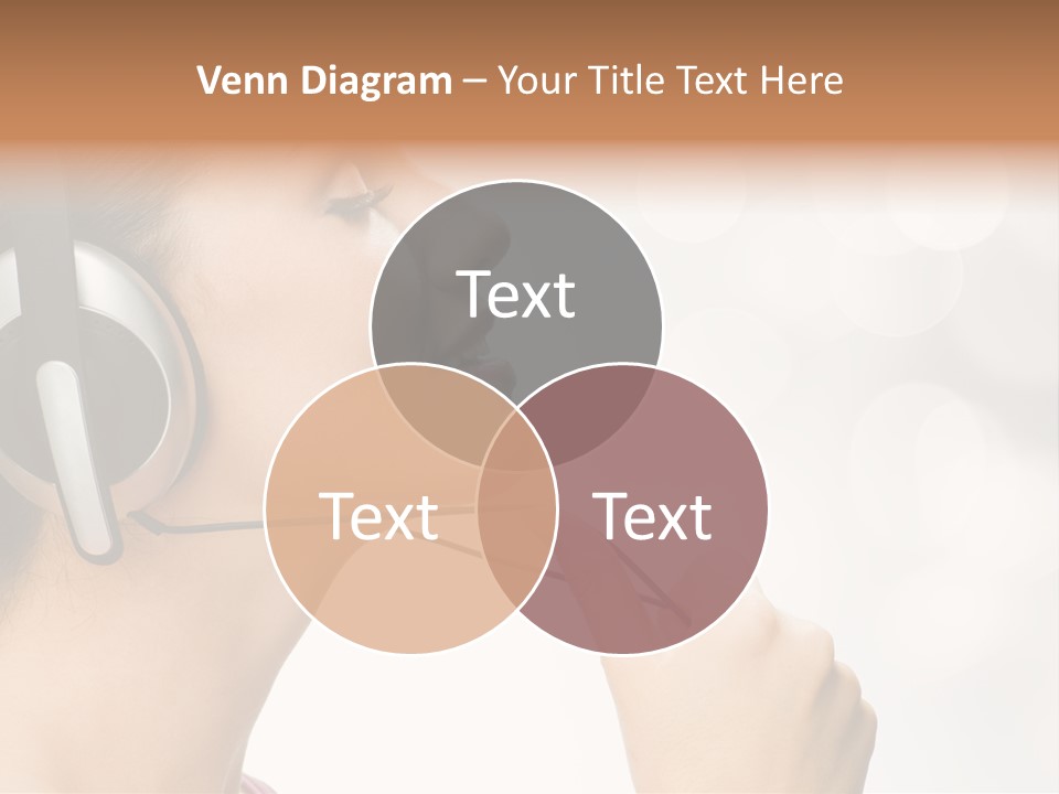 Girl With Headphones PowerPoint Template